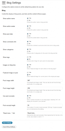 Blog Settings