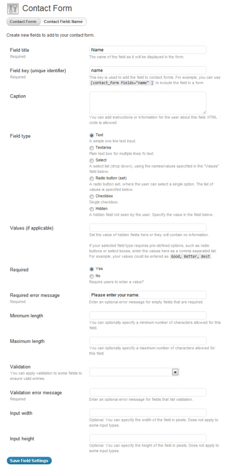 Contact Form - Add custom field